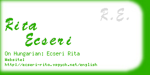 rita ecseri business card